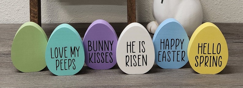 Easter Egg/Easter Decor/Wooden Eggs/Rae Dunn inspired/Made to order/Personalized Easter Egg/Handmade Wooden Easter Egg/Easter wood egg image 6