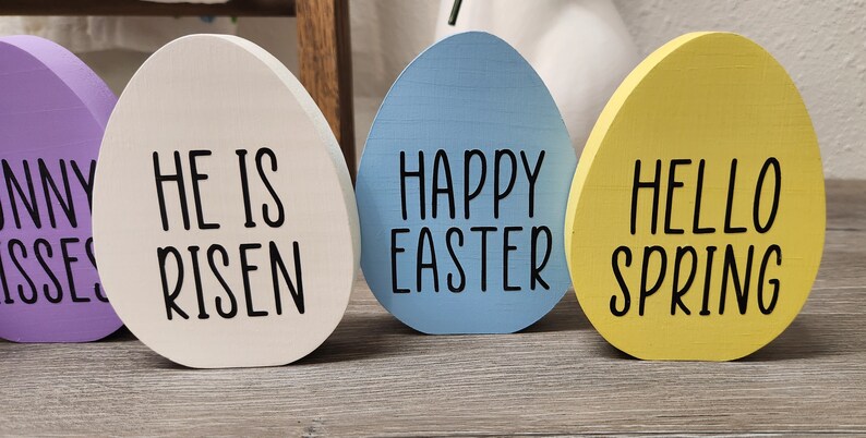 Easter Egg/Easter Decor/Wooden Eggs/Rae Dunn inspired/Made to order/Personalized Easter Egg/Handmade Wooden Easter Egg/Easter wood egg image 3