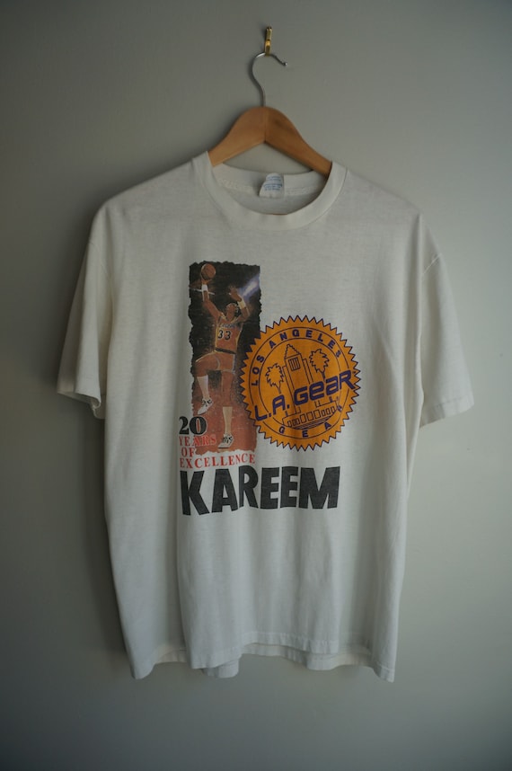Vintage L.A. Gear Lakers Kareem Abdul Jabbar T-Sh… - image 1