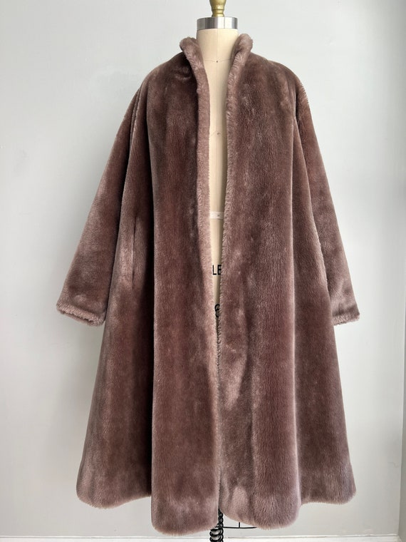 Vintage 50s Borgana Teddy Faux Fur Coat