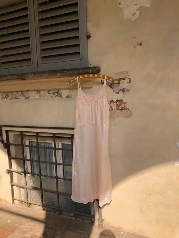 1970s Italian Vintage Peach Nude Slip Dress - image 4