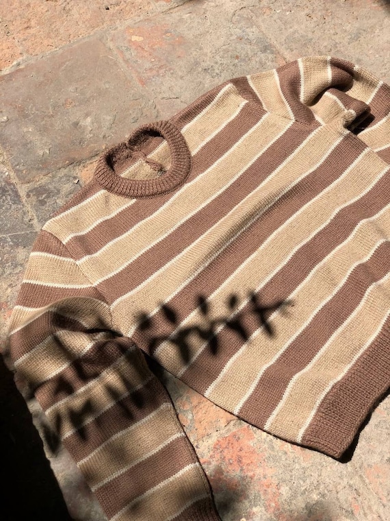 Handmade Italian Vintage Wool Striped Sweater