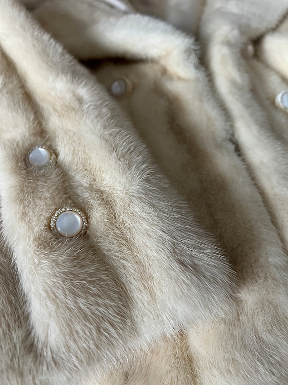 Vintage 50s Blonde Mink Fur Coat Medium - image 3