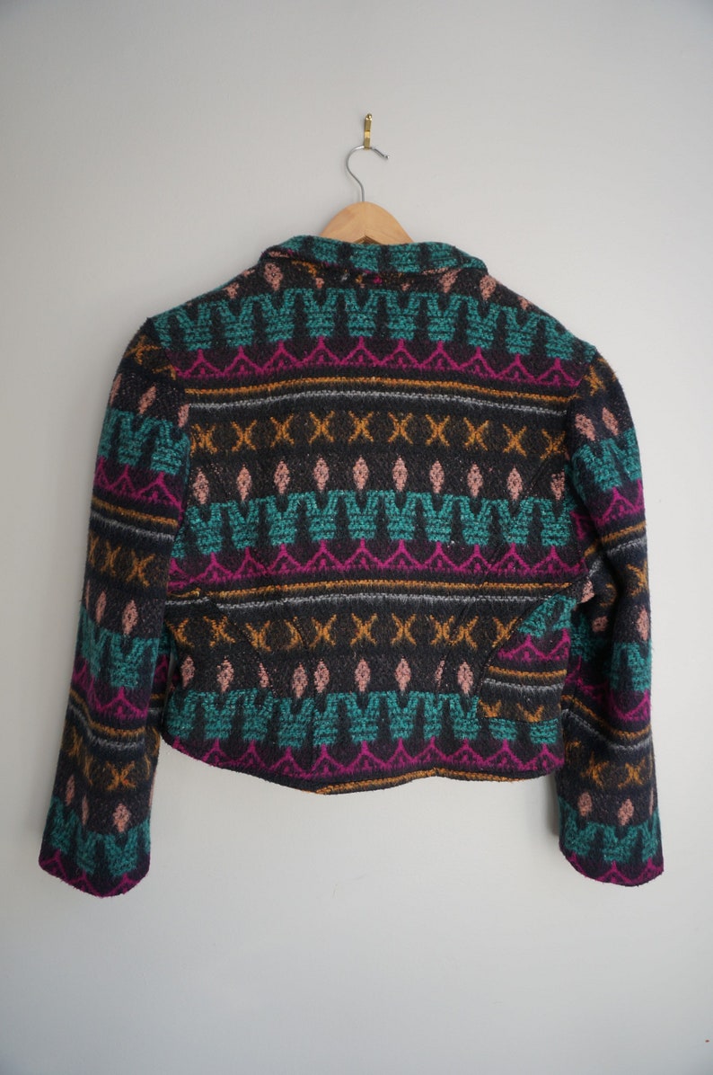 Vintage 80/'s Southwestern Print Bolero Made In USA