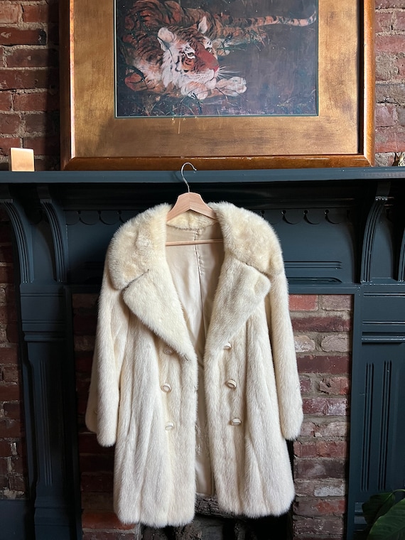 Vintage 50s Blonde Mink Fur Coat Medium - image 1