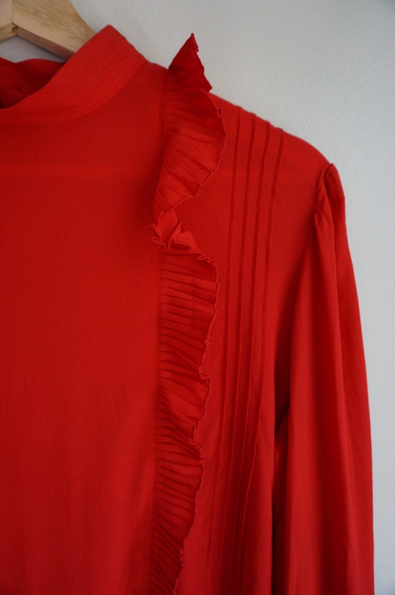 Vintage Made in Italy Red Silk Blend Top Etsy