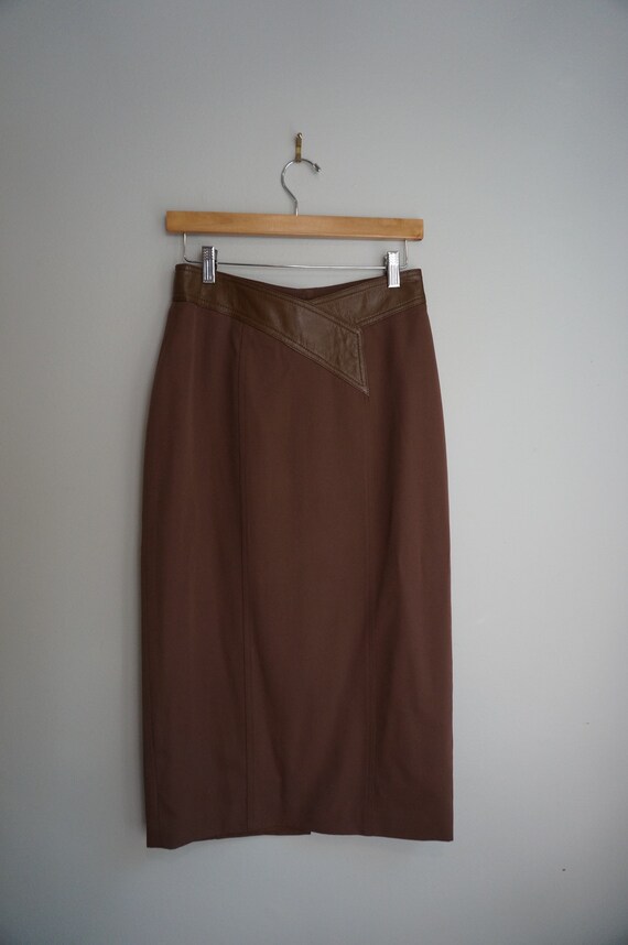 80s Brown Wool Skirt