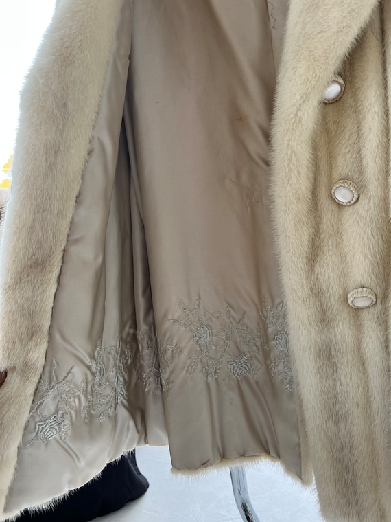 Vintage 50s Blonde Mink Fur Coat Medium - image 6