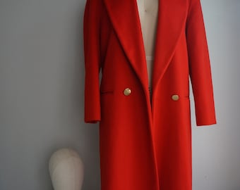 Vintage Red Wool Coat Medium