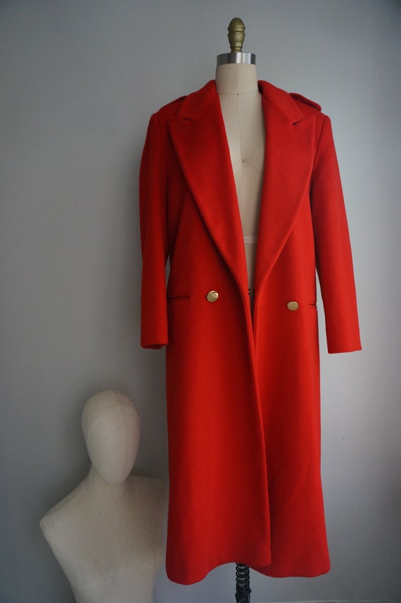 Vintage Red Wool Coat Medium