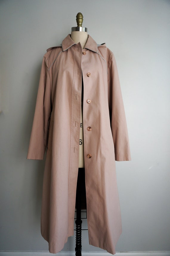 80s Vintage Muted Pink Trench Coat