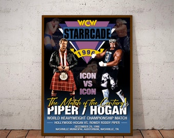 WCW STARRCADE 1996 Hulk Hogan vs Rowdy Roddy Piper A3 Poster