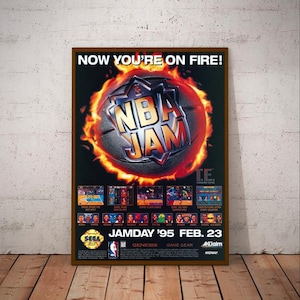 NBA Jam SEGA GENESIS Poster - Size A3