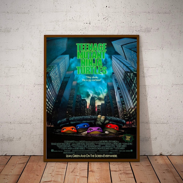 Teenage Mutant Ninja Turtles Retro Movie Poster - Size A3