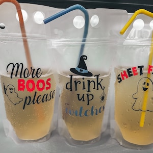 Booze Bags| Drink Pouches For Adults | Party Pouches | Personalized Drink Pouches | Custom Booze Bag | Custom Drink Pouch | Halloween Drinks