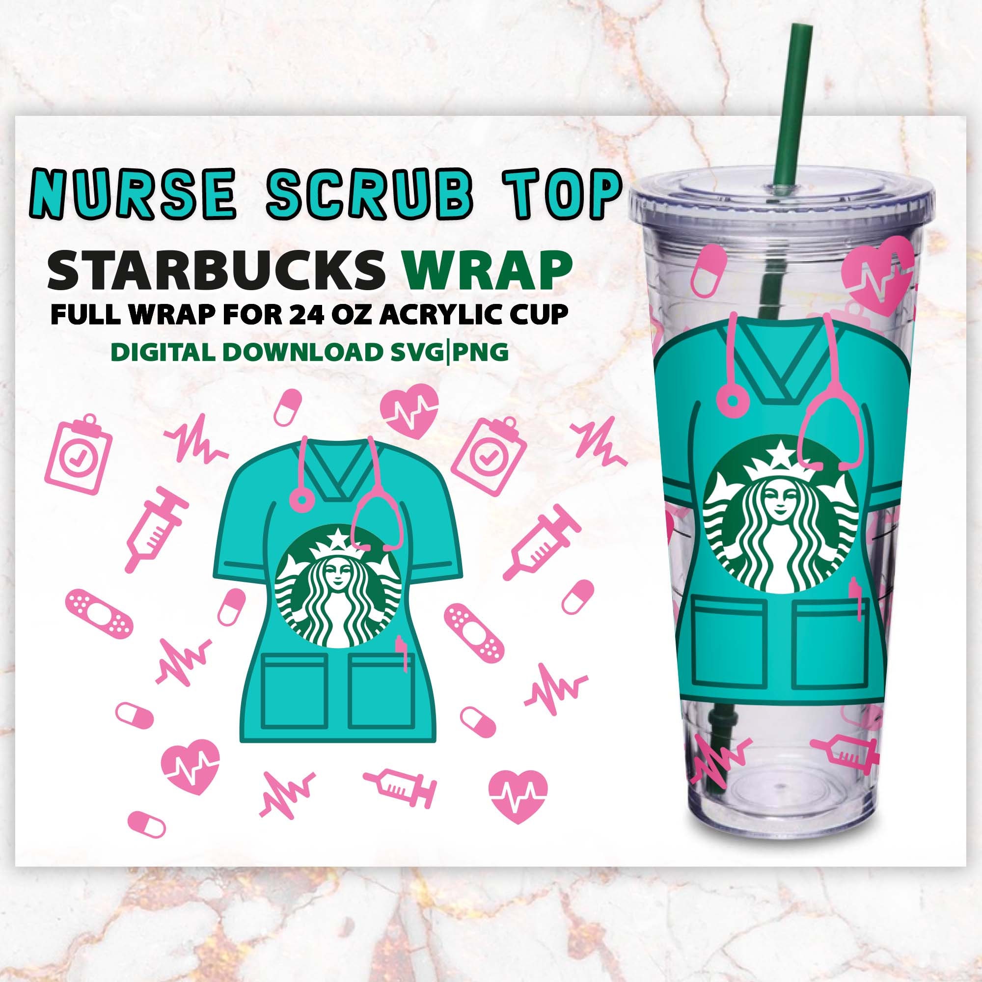 nurse starbucks cup wrap svg｜TikTok Search