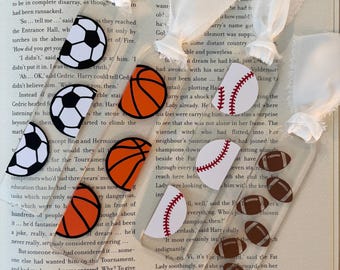 Personalized Sports Bookmark: Acrylic Baseball, Soccer, Football | Stocking Stuffer