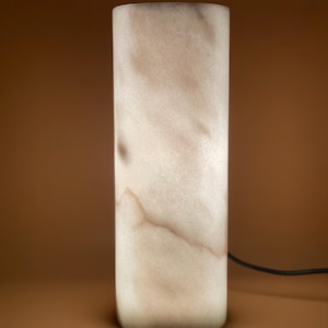 white marble lamp - table lamp - cylinder shape