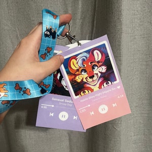 Fursona Spotify Physical Badge | Furry Character Spotify Badge | Furry art