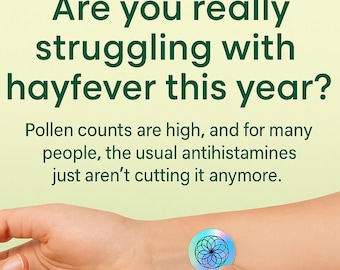 Hayfever Relief Frequency Imprinted Holographic 20 Wearable Stickers