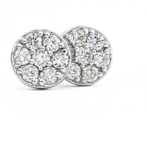Pendientes de racimo de diamantes de oro de 14k