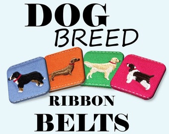 Embroidered Ribbon Belt, Beagle Dog Belt, Dog Themed Gifts, Dog Mom Gifts, Dog Dad Gifts, Patterned Belt, Beagle Gifts, Unisex Belt