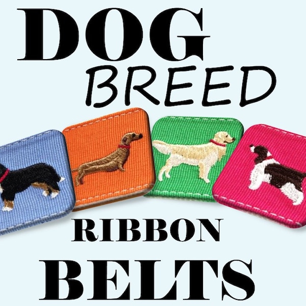 Embroidered Ribbon Belt, Beagle Dog Belt, Dog Themed Gifts, Dog Mom Gifts, Dog Dad Gifts, Patterned Belt, Beagle Gifts, Unisex Belt