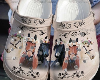 Water Shoes DZCB162009G22 Horse Flower Crocband Clog Clog Comfortable For Mens And Womens Classic Clog
