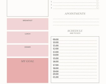 Dagelijkse roze planner