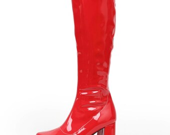 patent leather gogo boots