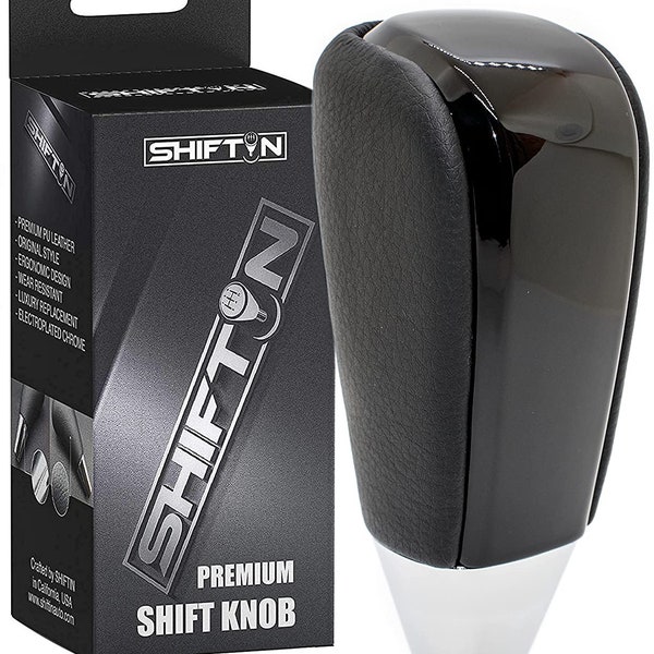 SHIFTIN Black Leather Piano Gear Shift Knob for Toyota Land Cruiser 4Runner Sequoia Tundra Tacoma and Lexus LX570 LS