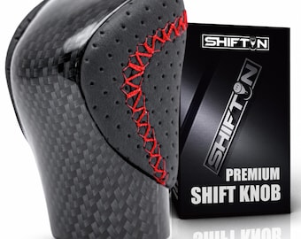 Red Stitch Carbon Fiber Gear Shift Knob for Lexus ES Gs Gx is Nx Rc RX 200t 250 300 350-L 450h 450h 450hL 460 500, Fits F-Sport Oem Style