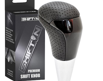 Pomo de palanca de cambios grande de cuero negro con superficie en negro piano para Toyota Land Cruiser, 4Runner, Tundra, Sequoia, Tacoma, Highlander y SUV Lexus.