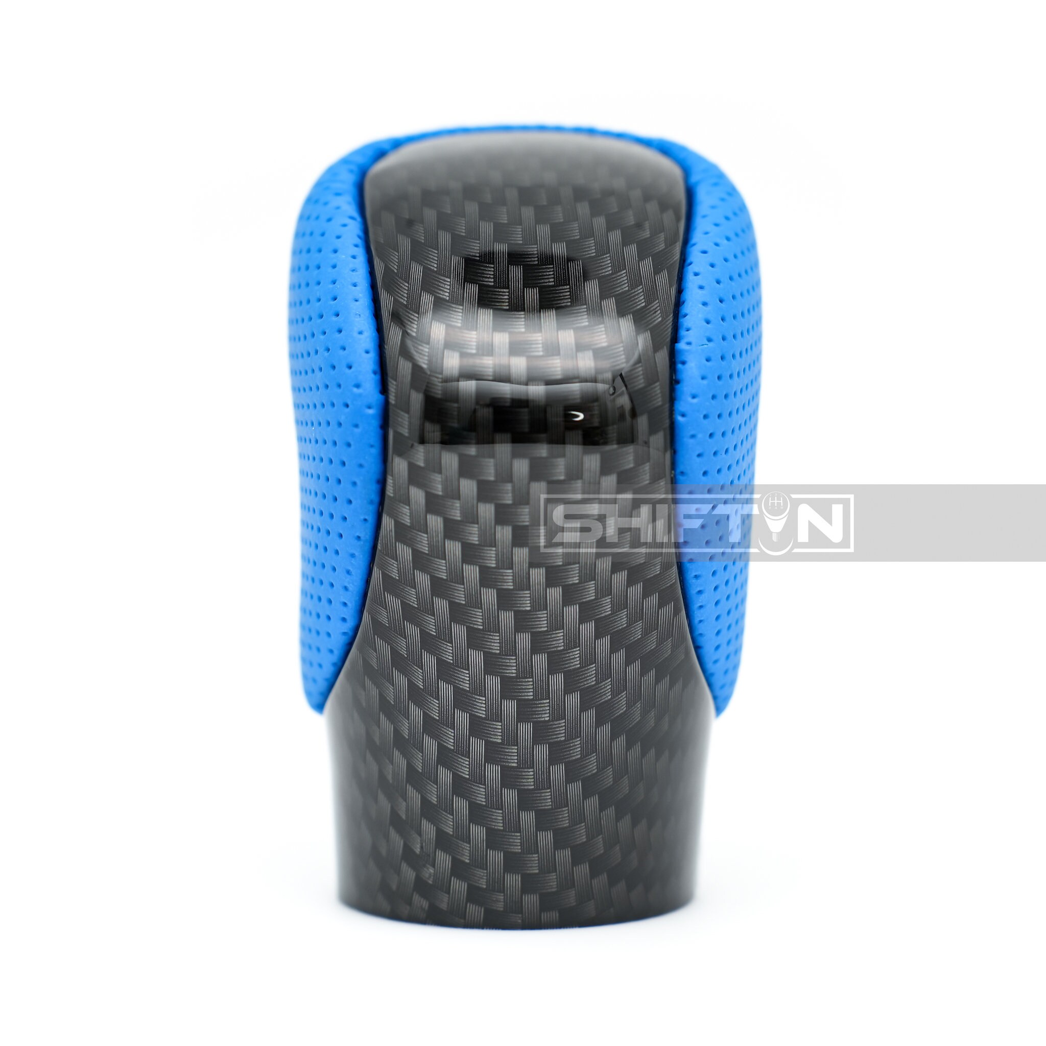 Blue Carbon Fiber Shift Knob For Lexus ES GS GX IS NX RC RX – M8 X 1.25, Leather Stitch, Direct Fit