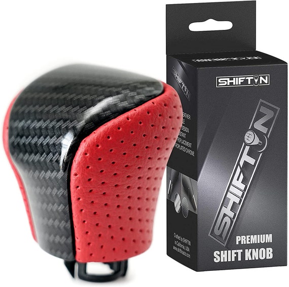 Black Leather & Cherry Red Wood Gear Shift Knob For Lexus ES350, GS450h, RX450h, IS350 & More