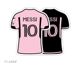 Custom Inter Miami Soccer Jersey Sticker | vinyl and laminate | Custom Name and Number Sticker | Soccer | Home and Away Jersey | Messi