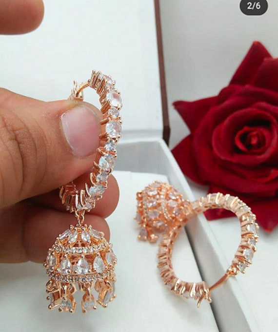 American diamond hoop earrings discount