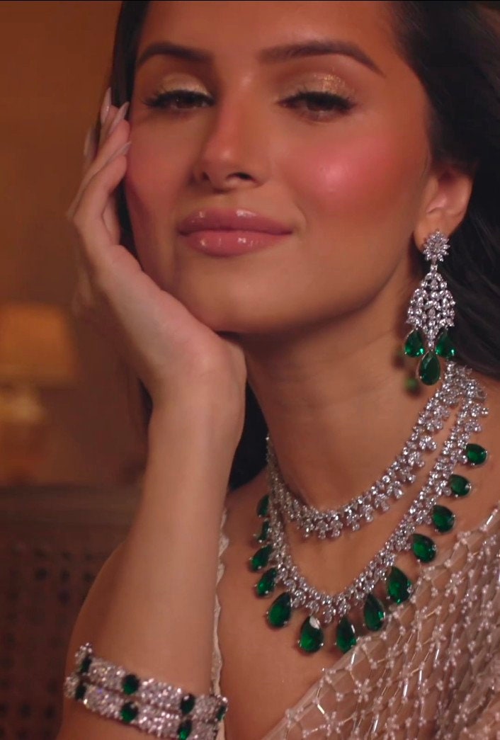 Tara Sutaria American DIAMOND 2 Layer Exclusive NECKLACE