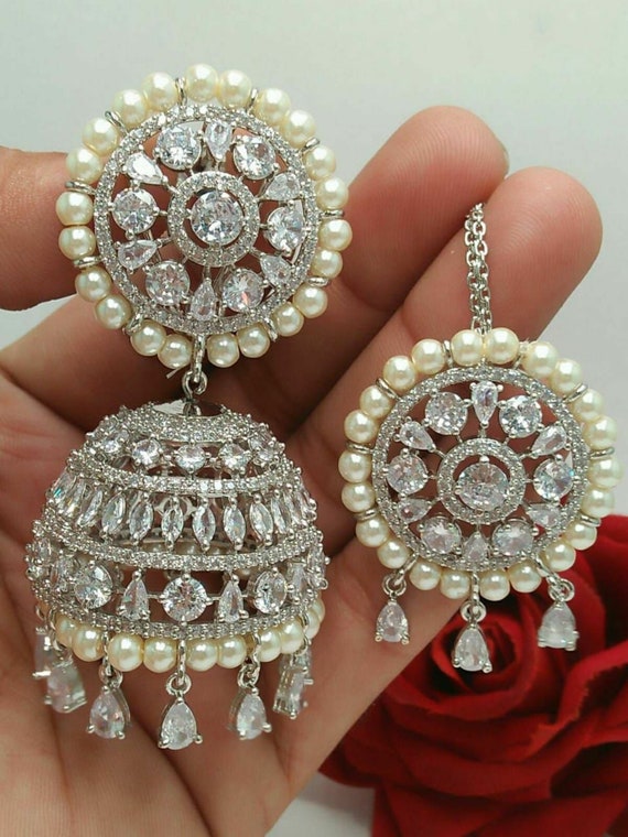 Crystal beads with kundan earrings AJP2022-28 – amairajewellery