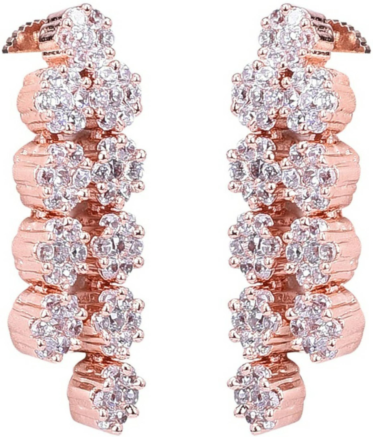 Electrifying Jewellery Rose Gold Pleated 2 Line NECKLACE Set Etsy