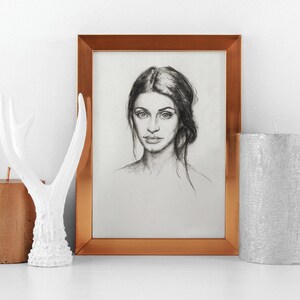 Anya Chalotra Portrait, Bleistift Zeichnung von Yennefer Schauspielerin, Hexer Kunst, Schöne Frau Gesicht Poster, Original Kunstdruck Geschenkidee