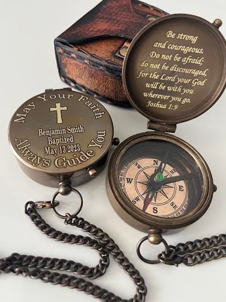 Engraved Compass, Christmas Present, Fathers day gift, Mothers day gift, Gift for dad, Gift for brother, Baptized gift, Graduation Gift, image 3