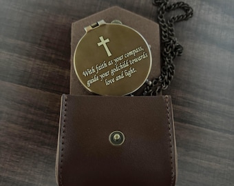 Handmade Brass Engraved Compass: Personalized Anniversary Gift