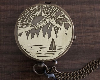 Handmade Engraved Brass Compass: Personalized Anniversary Gift