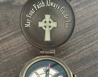 Baptism gift  , first communion, First Holy Communion Compass, Christmas Gift, Gift for husband, Graduation Gift, Confirmation Gift for Boy