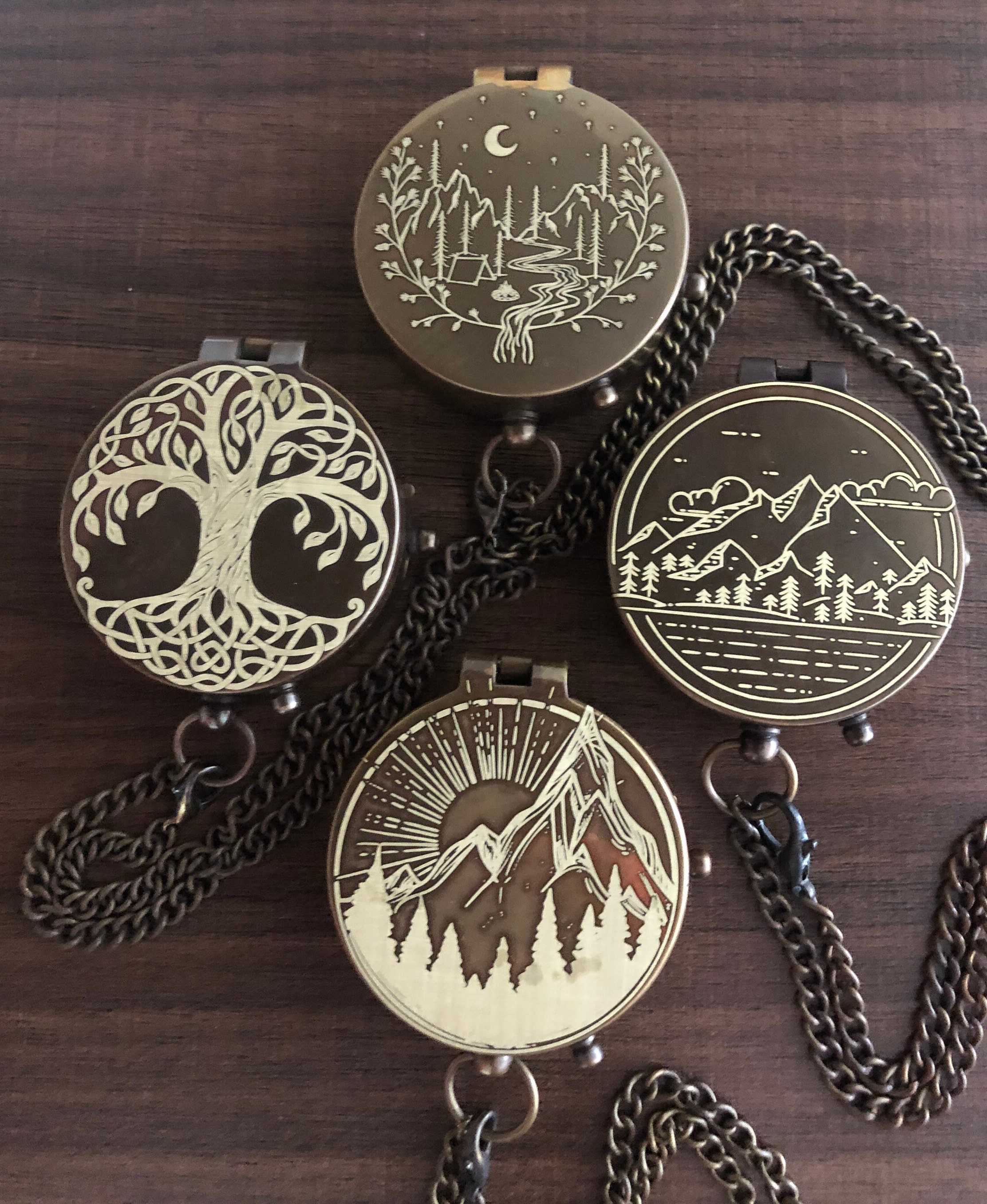 Handmade Brass Engraved Compass, Personalized Anniversary Gift ...