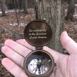 Personalized Compass,  and Custom Gift. Custom engraved compass for Father's Day,Working compass with custom engraving, Vintage compass
