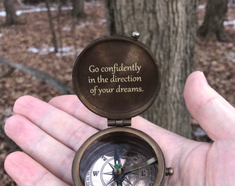 Personalized Compass,  and Custom Gift. Custom engraved compass for Father&#39;s Day,Working compass with custom engraving, Vintage compass