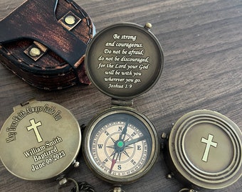 Confirmation Gift, First Communion Gift, First Holly Communion Gift,Baptism Gift,Religious Gift,Personalized Compass,Custom Engraved Compass