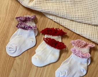 Crochet Lace Baby Socks • Lace Baby Socks • Baby Fashion Socks